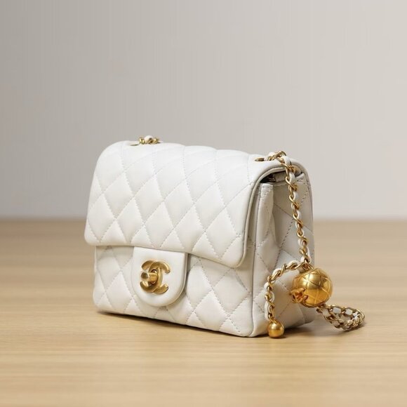 CHANEL Mini Square Bag with Ball  Like New - Picture 1 of 8